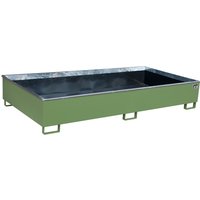 Bauer® Regal-Auffangwanne aus Stahl mit PE-Einsatz RW 2700-3 PE, lackiert, Resedagrün von Bauer®