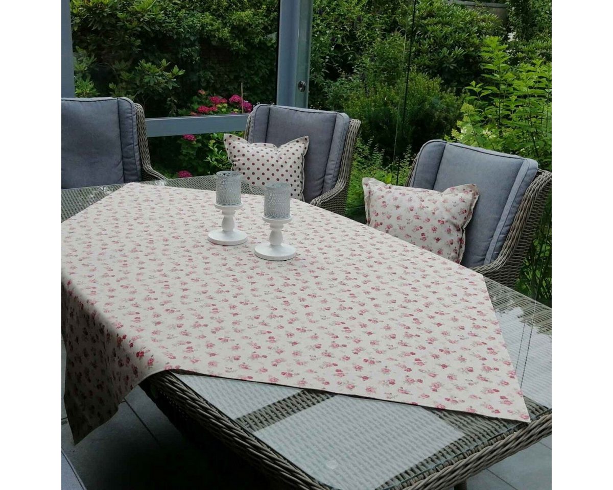 Mit Liebe dekoriert Tischdecke Tischdecke Rosa Rosen Beschichtete Baumwolle / Baumwollmischung von Mit Liebe dekoriert