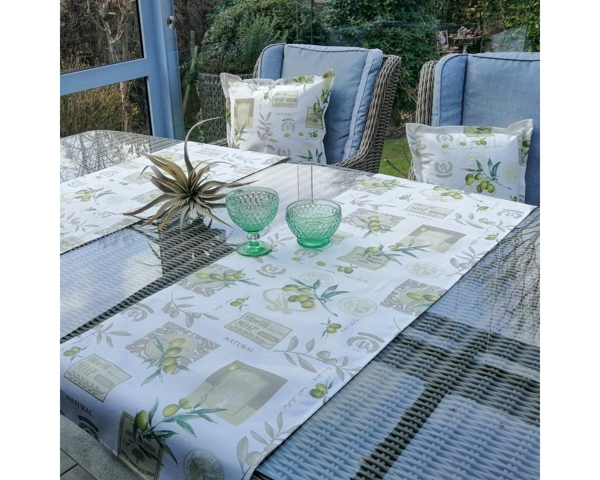 Mit Liebe dekoriert Tischläufer Tischläufer für den Garten Oliven Wasserabweisend von Mit Liebe dekoriert