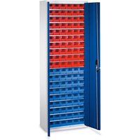 C+P Flügeltürschrank mit Sichtlagerkästen, HxBxT 1.980 x 700 x 300 mm, 60x Größe 2, 54x Größe 3 von C+P