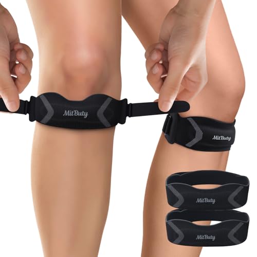 MitButy Patellasehnenbandage mit Silikonpad (2er-Pack) – Verstellbares Patella Bandage für Männer, Damen & Jugendliche – Patella Kniebandage für Laufen, Sport & Alltag - Patella Band von MitButy