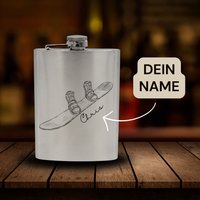 Snowboard Personalisierter Name Flachmann Geschenkset | Berge Alpen Wandern Edelstahl-Trinkflasche Outdoor Camping Geschenkidee Snowboard Personalisierter Name Flachmann Geschenkset | Berge Alpen Wandern Edelstahl-Trinkflasche Outdoor Camping Geschenkidee von MitHerzenManufaktur