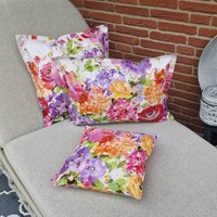 Outdoor Kissen - Wachstuch Für Draußen Muster Blumen Blumige Wohn & Gartendeko in Drei Verschiedenen Größen von MitLiebeDekoriert