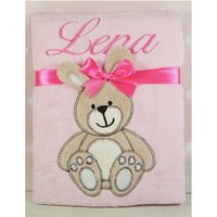 Babydecke Mit Namen Und Datum Bestickt - 76x102 cm Rosa Hase Geschenk Für Taufe , Geburt Geburtstag | 802027 Babydecke Mit Namen Und Datum Bestickt - 76x102 cm Rosa Hase Geschenk Für Taufe , Geburt Geburtstag | 802027 von MitNamen