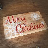 Dekoratives Holzschild "Merry Christmas" in Rot | Weihnachten Und Advent Geschenk Zu Kleines Mitbringsel Der Adventszeit von MitbringselWerkstatt