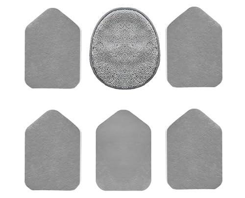 Mitclear Duschreinigungsbürste Ersatzset - 5 Stück Schwamm-Scheuerpads & 1 Stück Mikrofasertuch von Mitclear