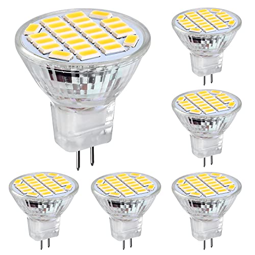 Mitening MR11 GU4 LED 3W Warmweiß 3200K, 350LM, Leuchtmittel Reflektor, Ersatz für 20-25W Halogenlampen Glühlampen, GU4 MR11 LED Leuchtmittel Birne Spot Licht, 120° Abstrahlwinkel, 6er Pack von Mitening