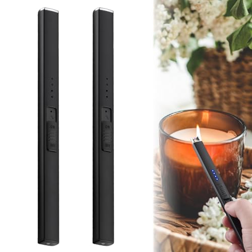 Stabfeuerzeug 2 Stück, Stabfeuerzeug USB Aufladbar, Feuerzeug Lang Sturmfeuerzeug Feuerzeug Elektrisch Kerzenanzünder Wiederaufladbar Winddichte Flammenlose für Kerzen Anzünden, Küche, Camping Stabfeuerzeug 2 Stück, Stabfeuerzeug USB Aufladbar, Feuerzeug Lang Sturmfeuerzeug Feuerzeug Elektrisch Kerzenanzünder Wiederaufladbar Winddichte Flammenlose für Kerzen Anzünden, Küche, Camping von Mitening