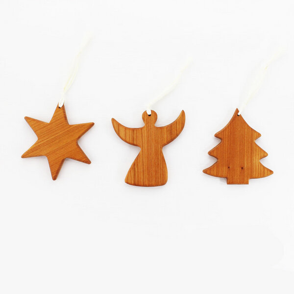 Mitienda Shop 3er Set Baumschmuck aus Holz von Mitienda Shop