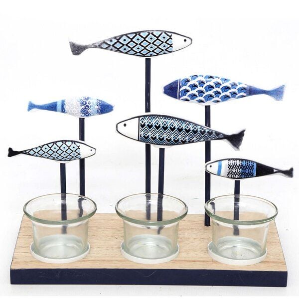 Mitienda Shop Kerzenhalter 6 Fische blau Mitienda Shop Kerzenhalter 6 Fische blau von Mitienda Shop