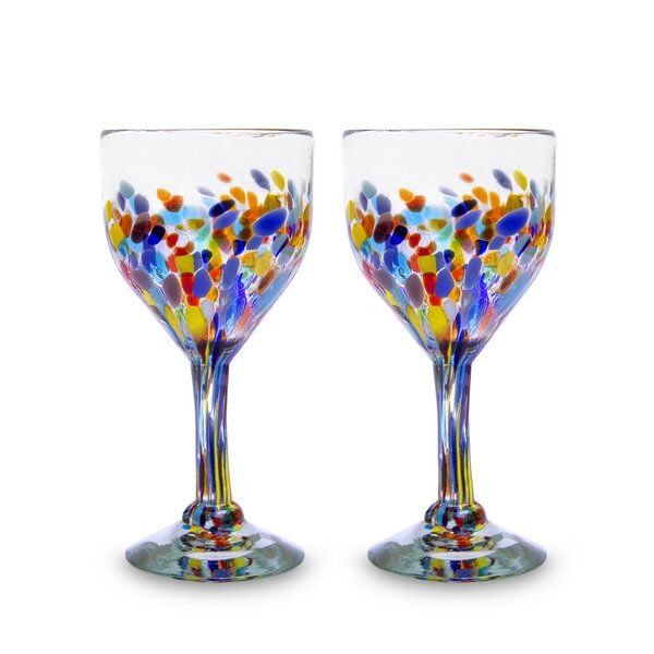 Mitienda Shop Weingläser 2er Set Konfetti | 18 cm von Mitienda Shop