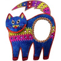 Deko-Wandspiegel Katze Blau von MitiendaLaden