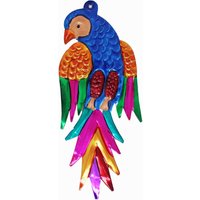 Wanddeko Papagei 15cm, Blau, Dekoanhänger, Handbemalte Vogeldeko Zum Aufhängen Wanddeko Papagei 15cm, Blau, Dekoanhänger, Handbemalte Vogeldeko Zum Aufhängen von MitiendaLaden