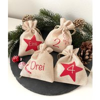Adventskalenderbeutel Aus Leinen Adventskalenderbeutel Aus Leinen von MitliebegemachtKunst