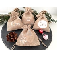 Adventskalenderbeutel Aus Leinen Adventskalenderbeutel Aus Leinen von MitliebegemachtKunst