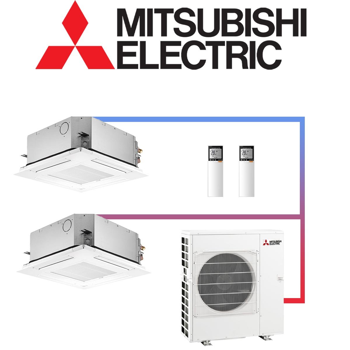 Mitsubishi Electric Klimaanlage 2x 5 kW Deckenkassette & 10,2 kW... von Mitsubishi Electric