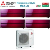 Quadri Split Inverter Klimagerät Serie Kirigamine Style msz-ln 9+9+12+12 mit MXZ-4F80VF Ruby Red R-32 Wi-Fi Integrated Colour Red 9000+9000+12000 von Mitsubishi Electric