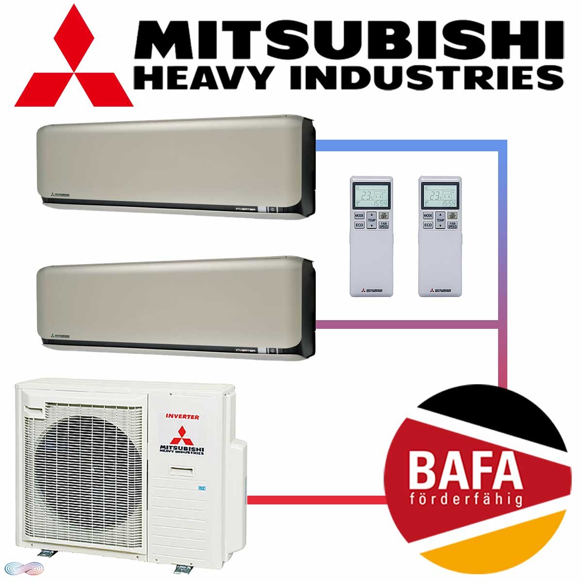 Mitsubishi Heavy Klimaanlage 2,5 kW + 3,5 kW SRK-ZSX-WF & 5 kW... von Mitsubishi Heavy