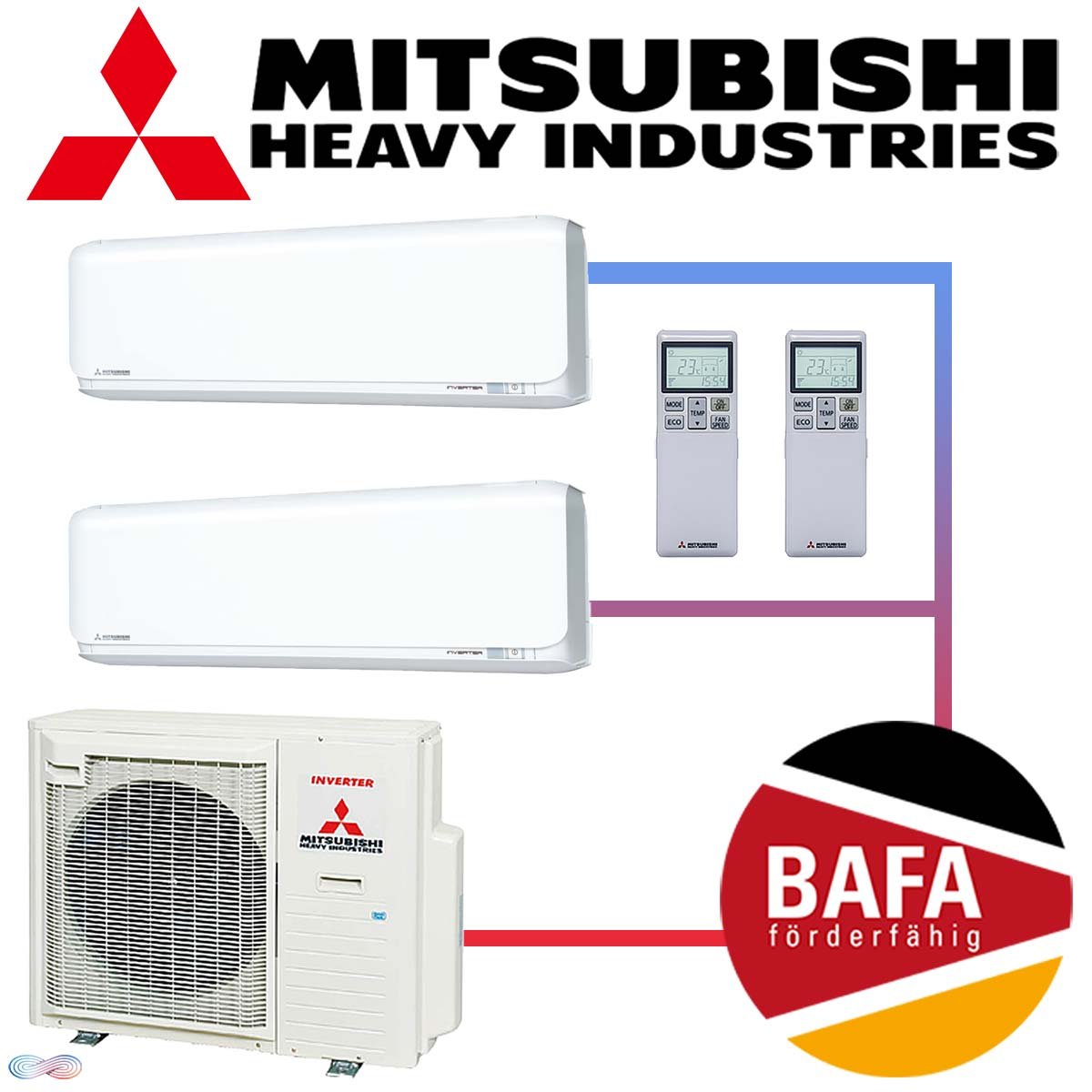 Mitsubishi Heavy Klimaanlage 2x 2,5 kW SRK25ZSX-WF & 5 kW... von Mitsubishi Heavy