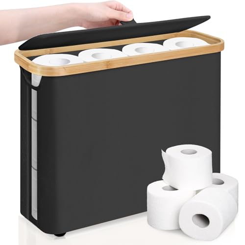 Toilettenpapier Aufbewahrung Korb mit Deckel und Griff, wasserdichter klopapier aufbewahrung, Badezimmer Organizer, Schrankbehälter, Toilettenpapier Aufbewahrungsbehälter von Mittimiya