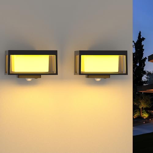 Mittokonnel solarlampen für außen wand,moderne Lampen mit Bewegungsmelder,IP65 wasserdicht,solar aussenleuchte mit bewegungsmelder für Garten,Terrasse oder Hof (WarmesWeiß, 2 Stück) von Mittokonnel