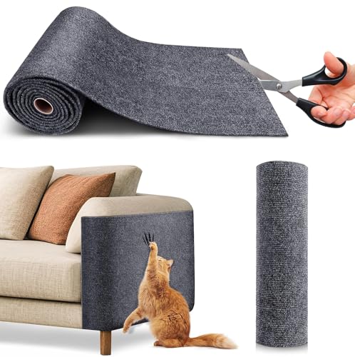Selbstklebend Kratzmatte Katze, DIY kratzteppich für Katzen 200cmx40cm,katzenkratzmatt schützt Möbel,eignet Sich für Kratzbäume,Couch Schutz,AntiKratz Tape für Katzenständer,Katzenturm (Dunkelgrau) von Mittokonnel