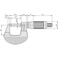 Mitutoyo Ratschentrommel Bügelmessschraube 0-25mm, 0,001mm von Mitutoyo