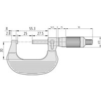 Mitutoyo Ratschentrommel Bügelmessschraube 25-50mm, 0,01mm von Mitutoyo