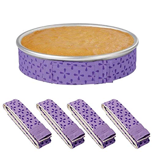 Mity rain 4 Stück Kuchenform Dämpfungsstreifen, super saugfähige dicke Baumwollstreifen zum Backen, Kuchen-Nivellierer und Backzubehör von Mity rain