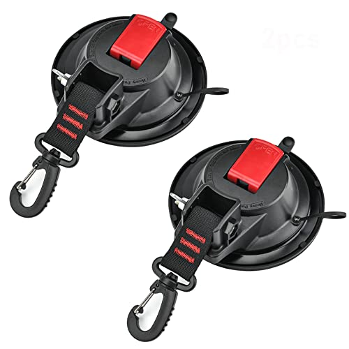 2 Stück Saugnapf Haken Camping Saugnapfset bis 25 KG Saugnäpfe Camping Extra Stark Multifunktionaler Saugnapf für Haushalt Camping,Zelt,Wohnmobil,Sonnensegel,Werkstatt,Auto Spanner von Miucoguier