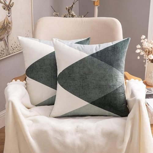 MIULEE Kissenbezug Dekorative Geometrische Muster Dekokissen Skandinavisch Sofakissen Kissenhülle Couchkissen Zierkissen Bunt Diamant Modern für Sofa Wohnzimmer Bett 2er Set 45x45 cm Anthrazit Grau von MIULEE