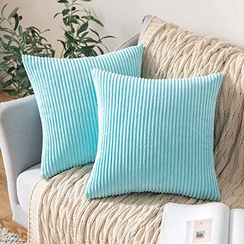 MIULEE 2er Set Kissenbezüge Kord Kissenhülle Dekorative Kissenbezug Sofakissen Couchkissen Dekokissen Zierkissenbezug Deko Kissenhülle mit Verstecktem Reißverschluss 45x45 cm Hellblau MIULEE 2er Set Kissenbezüge Kord Kissenhülle Dekorative Kissenbezug Sofakissen Couchkissen Dekokissen Zierkissenbezug Deko Kissenhülle mit Verstecktem Reißverschluss 45x45 cm Hellblau von MIULEE