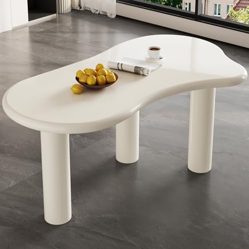 Miuuod Wolkenförmiger Esstisch für 4–6 Personen, 168 cm moderner Küchentisch mit stabilem Design und 3 Beinen – für Zuhause, Küche oder Büro, einfach zu montieren, Cremeweiß (nur Tisch) von Miuuod