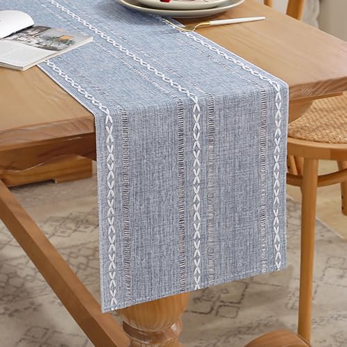 Bauernhaus Staubig Blau Tischläufer Boho Baumwollflachs 30x120cm Tisch Läufer Modern Baumwoll Leinen Rustikale Waschbar Dessert-Tischdekoration für Partys, Esszimmer Hochzeit Bauernhaus Staubig Blau Tischläufer Boho Baumwollflachs 30x120cm Tisch Läufer Modern Baumwoll Leinen Rustikale Waschbar Dessert-Tischdekoration für Partys, Esszimmer Hochzeit von Miuyunya