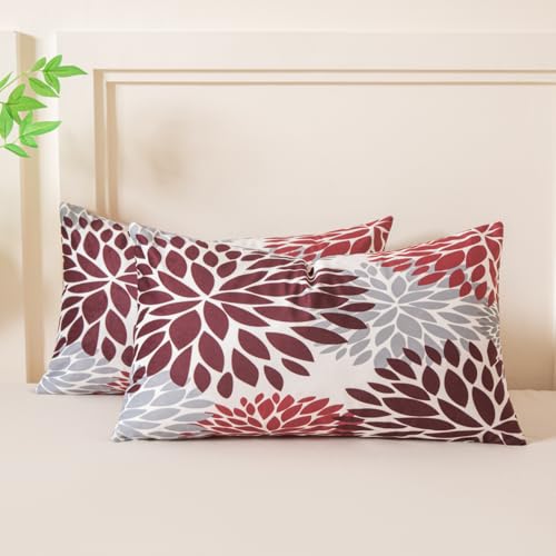 Miuyunya Samt Kissenbezug Weinrot 50x30 Kissenhülle Rot Grau 2er Set Sofakissen Samtkissen Dekorative Moderne Wurfkissenbezug für Wohnzimmer Herbst Winter Weihnachten Kissen Deko Miuyunya Samt Kissenbezug Weinrot 50x30 Kissenhülle Rot Grau 2er Set Sofakissen Samtkissen Dekorative Moderne Wurfkissenbezug für Wohnzimmer Herbst Winter Weihnachten Kissen Deko von Miuyunya