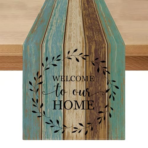 Tischläufer Outdoor Wetterfest Modern Abwaschbar Grün Tischläufer Landhausstil Leinenoptik Türkis Tischdekoration Sommerlich Läufer Tisch Deko für Couchtisch Küchentisch 40 x 140 cm Tischläufer Outdoor Wetterfest Modern Abwaschbar Grün Tischläufer Landhausstil Leinenoptik Türkis Tischdekoration Sommerlich Läufer Tisch Deko für Couchtisch Küchentisch 40 x 140 cm von Miuyunya