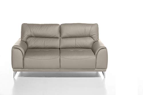 Mivano 2-Sitzer Couch Frisco / 2er Ledercouch in Kunstleder passend zum Sessel und 3er Sofa Frisco / Sofagarnitur / 166 x 92 x 96 / Hellbraun von Mivano