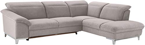 Mivano Bettsofa Teresa / Ecksofa mit Schlaffunktion, Kopfteilverstellung und Ottomane / 293 x 84 x 232 / Mikrofaser, Grau von Mivano