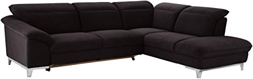 Mivano Bettsofa Teresa / Ecksofa mit Schlaffunktion, Kopfteilverstellung und Ottomane / 293 x 84 x 232 / Mikrofaser, Schwarz von Mivano