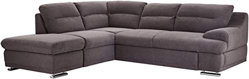 Mivano Ecksofa Coast / Große Sofagarnitur in L-Form mit Ottomane links, 264 x 88 x 217, Mikrofaser: grau von Mivano