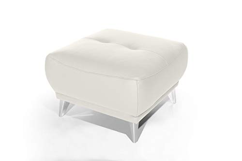 Mivano Hocker Frisco / Polsterhocker in Lederoptik passend zum Sessel, 2er und 3er Sofa Frisco / Sofagarnitur / 65 x 46 x 65 / Weiß von Mivano