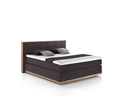 Mivano Levana Boxspringbett mit Sockel aus Eiche, 7-Zonen-Federkern, Matratzen H2/H3 + Topper Basic, Chenille, Dunkelbraun, Liegefläche 200 x 200 cm Mivano Levana Boxspringbett mit Sockel aus Eiche, 7-Zonen-Federkern, Matratzen H2/H3 + Topper Basic, Chenille, Dunkelbraun, Liegefläche 200 x 200 cm von Mivano