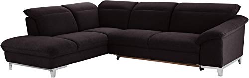 Mivano Schlafsofa Teresa / L-Form-Sofa mit Bett, verstellbaren Kopfstützen und Ottomane / 293 x 84 x 232 / Mikrofaser, Schwarz von Mivano