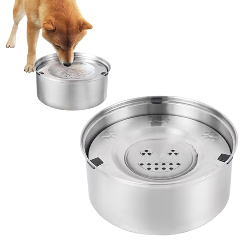 Mivanta 3L Wassernapf Hund Ohne Sabbern, 304 Edelstahl Hundenapf mit Rutschfester Boden, Anti Schlabber Trinknapf, Spülmaschinenfest, Auslaufsicher, Slow Feeder für Grosse Hunde von Mivanta