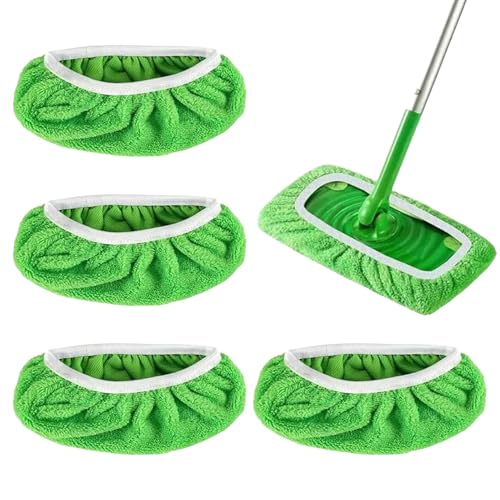 Mivanta 4 Stück waschbare Bezüge für Swiffer 25,4x11,5cm, Wiederverwendbare Mops für Swiffer Sweeper Mop für Swiffer Bodenwischer, Tücher für Hartböden von Mivanta