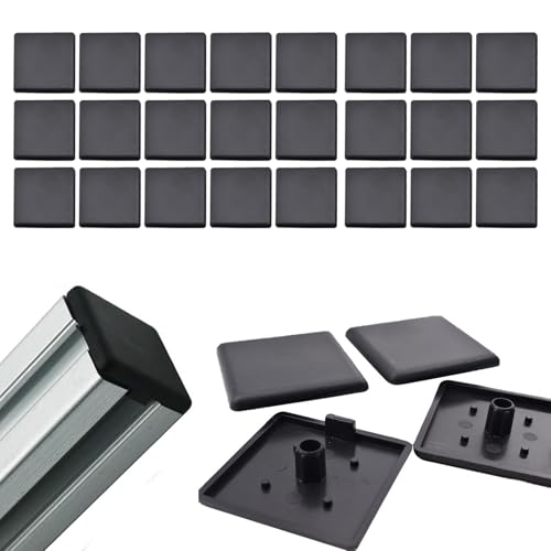 Mivanta - 40 Stück Aluminium Profil 2020 Endkappe, Rohrkappen aus hochwertigem Kunststoff,für 2020 europäische Standard-Industriealuminium-Profile, Schwarz, selbstklebend und universell von Mivanta