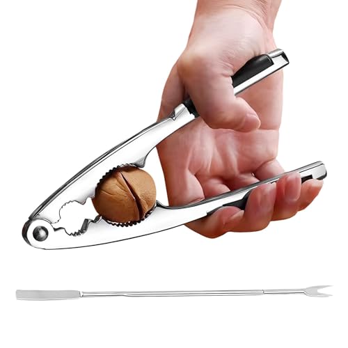 Mivanta Multifunktionaler Nussknacker – Robuster Edelstahl-Nussknacker mit rutschfestem Griff und Gratis-Nussnadeln von Mivanta