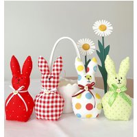 Genähte Hasen Bunt Verschiedene Baumwollstoffe Zu Ostern, Dekoration Frühling Geschenkidee, Osterhasen von MiviBoutique