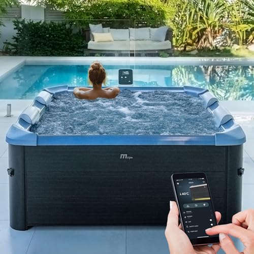 Miweba MSpa Whirlpool Outdoor | Frame Oslo Sapphire mit Fester Außenwand - Pool mit App Steuerung - 6 Personen Spa 160x160cm - UVC+ Wasserreinigung - Aufstellpool - Hot Tub Miweba MSpa Whirlpool Outdoor | Frame Oslo Sapphire mit Fester Außenwand - Pool mit App Steuerung - 6 Personen Spa 160x160cm - UVC+ Wasserreinigung - Aufstellpool - Hot Tub von Miweba