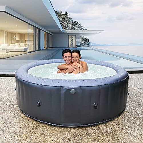 Miweba MSpa aufblasbarer Whirlpool Outdoor Carlton M-CA061 | Rund ⌀ 204.0 cm - 6 Personen Spa Pool aufblasbar - Ozon & UV-C Reinigung - Bis 1429 L - 40°C - Fernbedienung - 138 Düsen - TÜV GS von Miweba